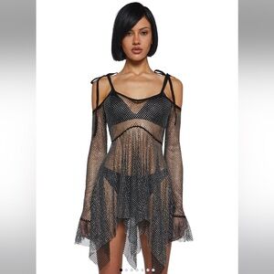 Dolls Kill Rhinestone F IS FOR FAIRIES HANDKERCHIEF DRESS